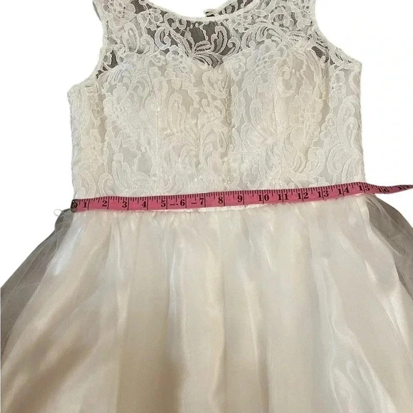 Aspeed Off White Lace Tulle Short Dress Prom Formal Quince Homecoming Juniors L - Picture 10 of 16